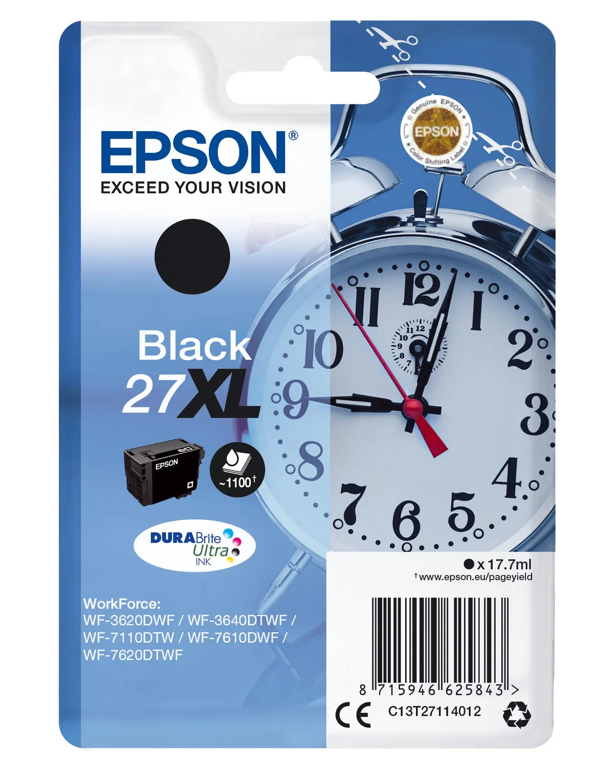 Epson 27XL / T2711 / C13T27114012 / C13T27114022 Tinte schwarz