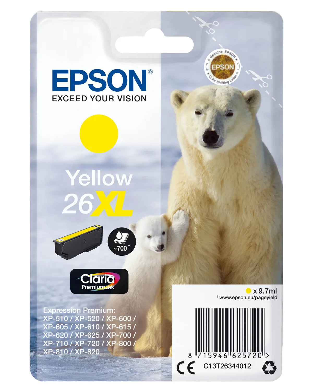 Epson 26XL / T2634 / C13T26344012 / C13T26344022 Tinte gelb