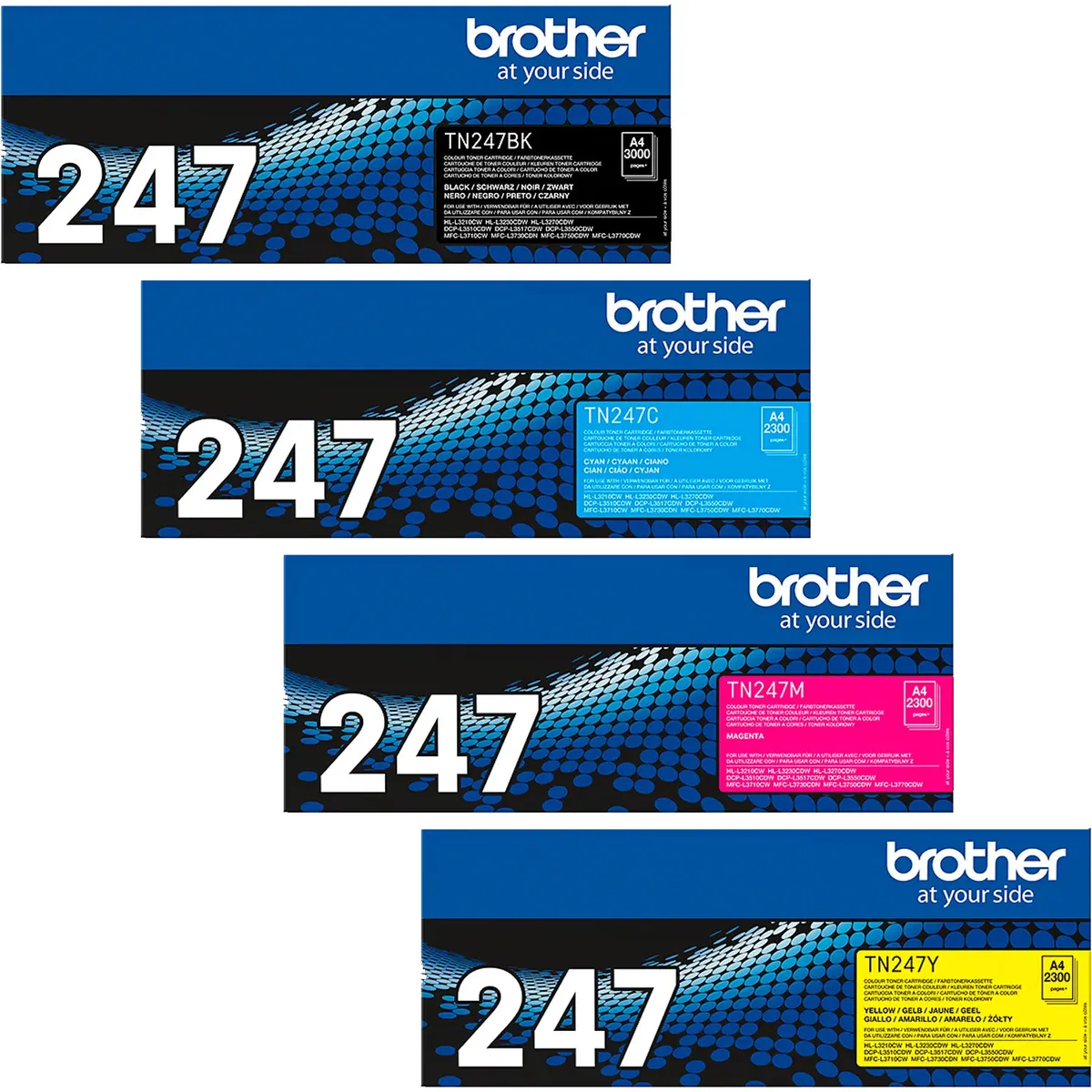 Brother TN-247VAL / TN-247 Toner Sparset schwarz, cyan, magenta, gelb (4 Stück)