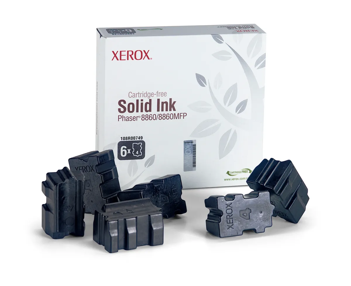 Xerox 108R00749 / 108R00820 Festtinte Sparset schwarz (6 Stück)