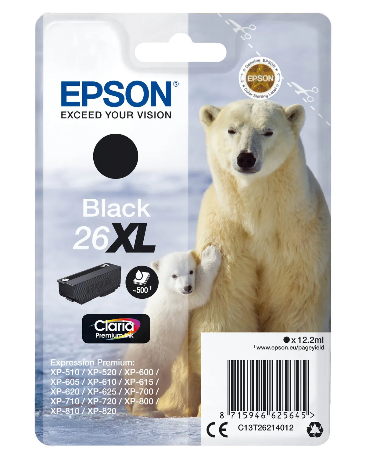 Epson 26XL / T2621 / C13T26214012 / C13T26214022 Tinte schwarz