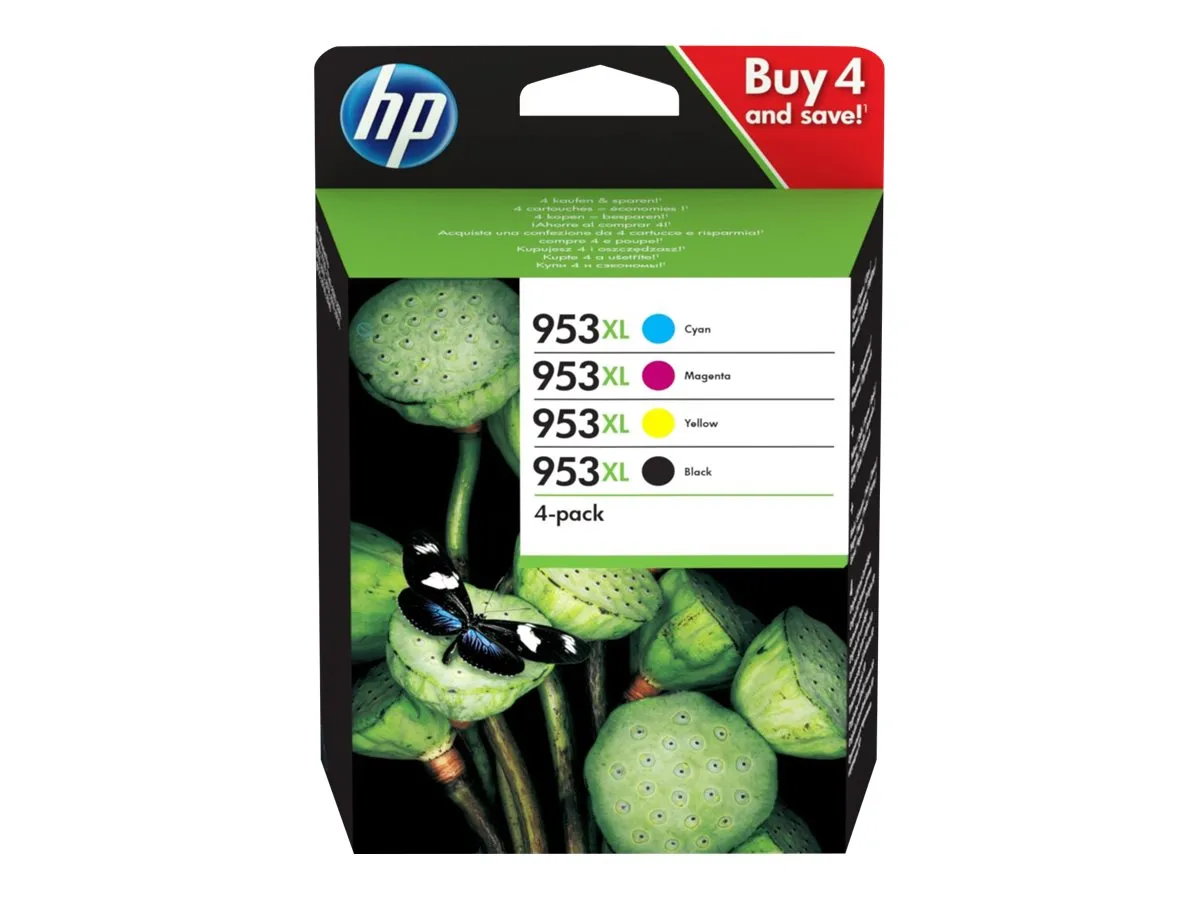 HP 953XL / 3HZ52AE Tinten Sparset schwarz, cyan, magenta, gelb (4 Stück)