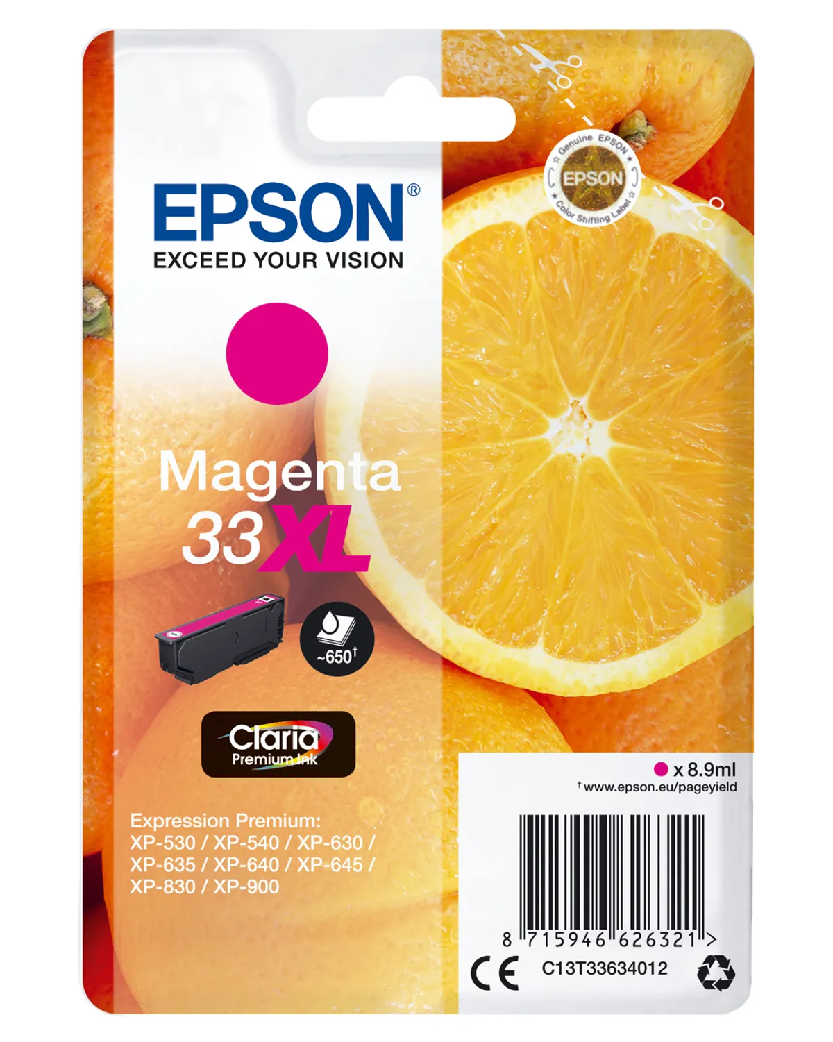 Epson 33XL / T3363 / C13T33634012 / C13T33634022 Tinte magenta