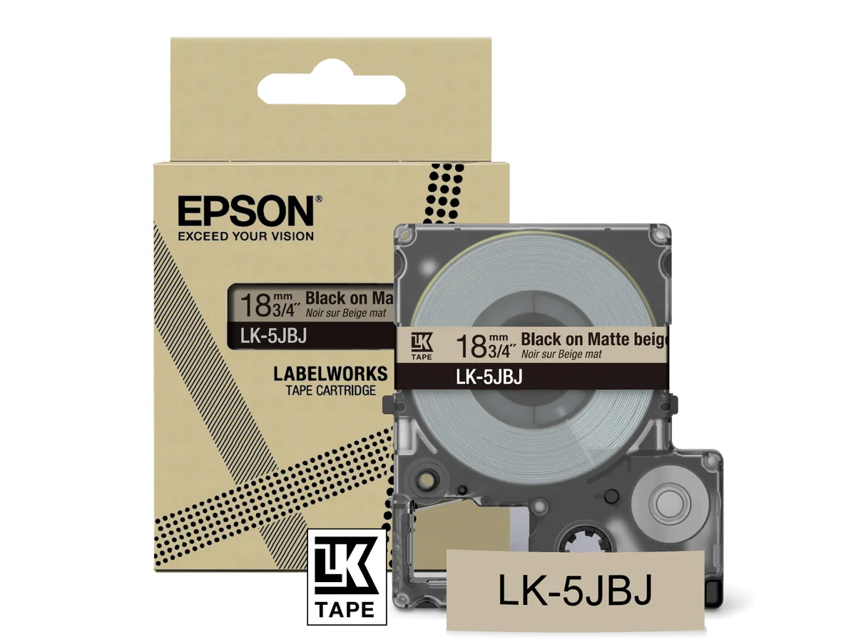 Epson LK-5JBJ / C53S672091 Schriftband schwarz auf matt beige (18mm x 8m)