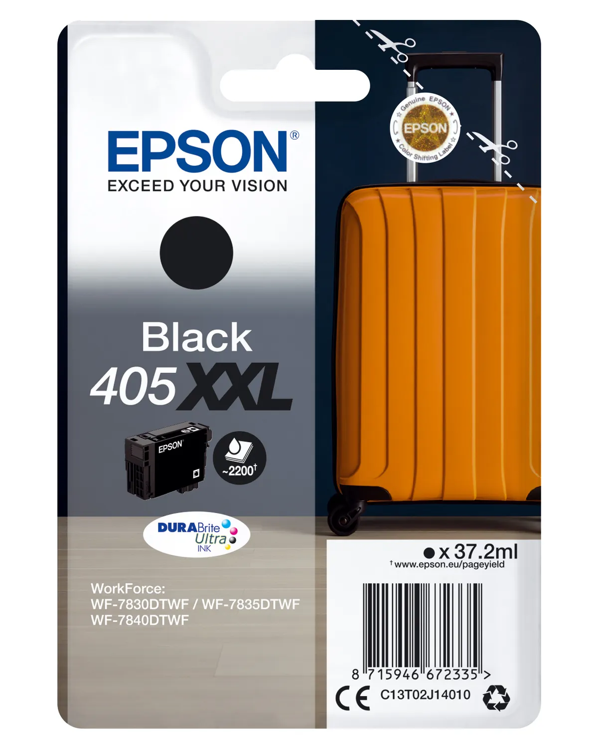 Epson 405 XXL / T02J1 / C13T02J14010 / C13T02J14020 Tinte schwarz