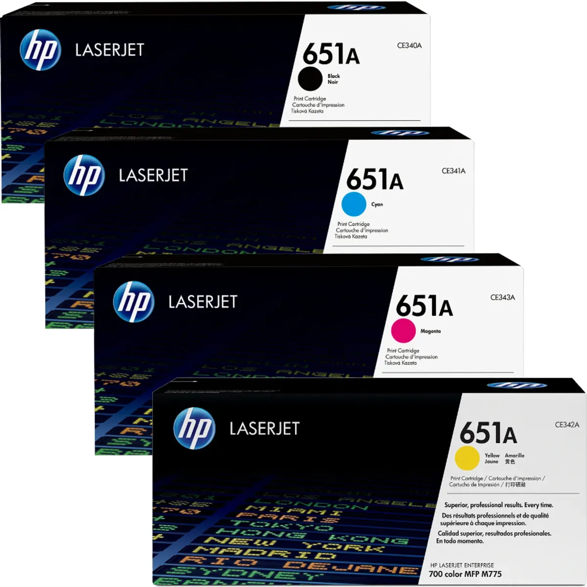 HP 651A / CE340A / CE341A / CE342A / CE343A Toner Sparset schwarz, cyan, magenta, gelb (4 Stück)