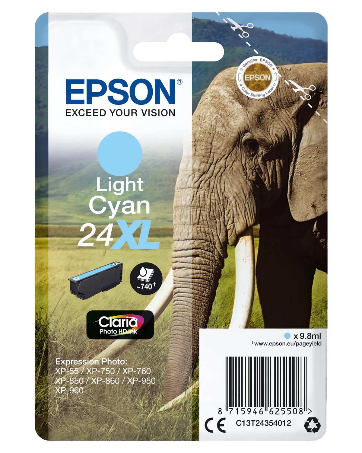 Epson 24XL / T2435 / C13T24354012 / C13T24354022 Tinte photo cyan