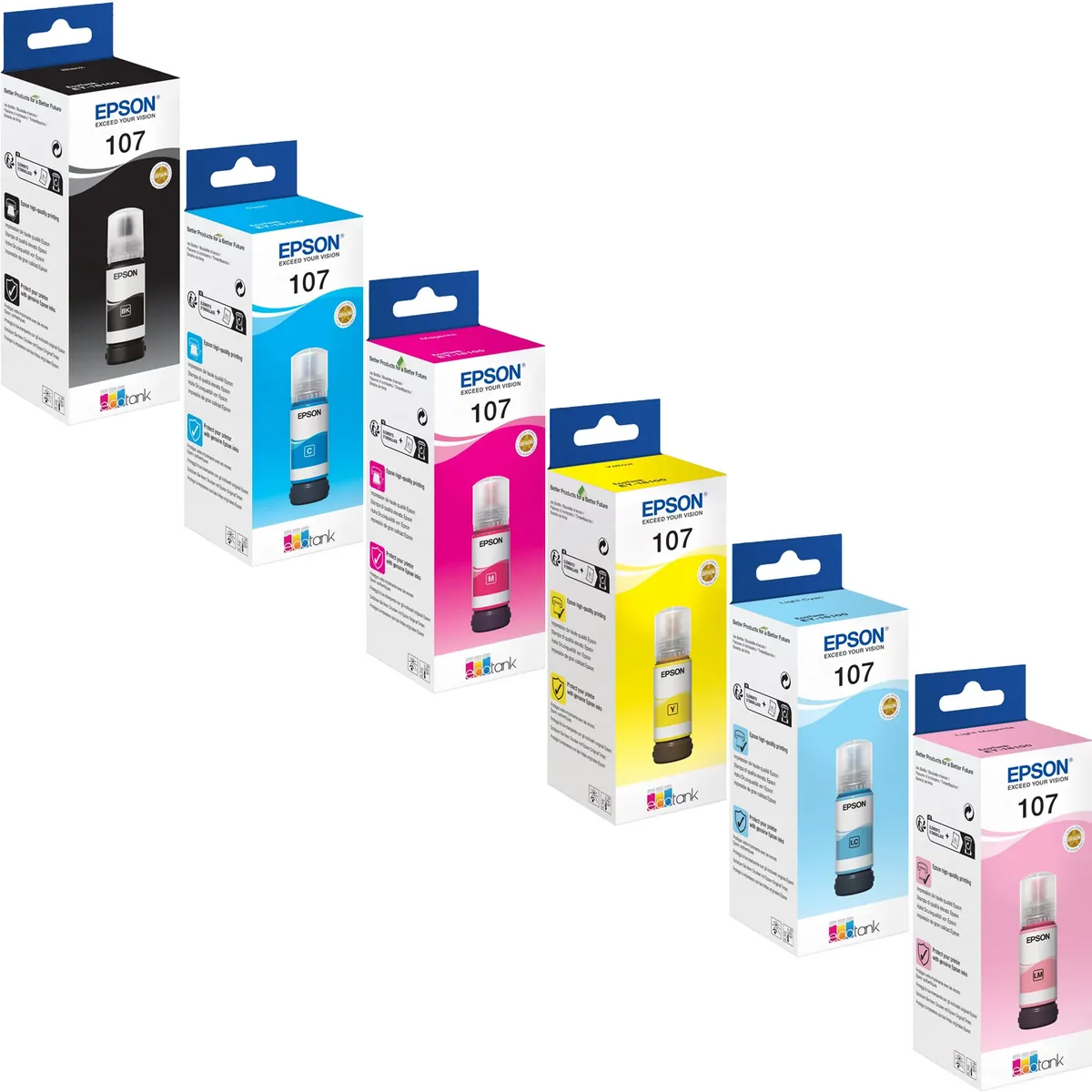 Epson 107 Tinten Sparset schwarz, cyan, magenta, gelb, photo cyan, photo magenta (6 Stück)