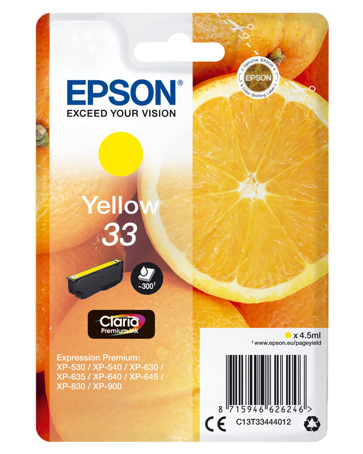Epson 33 / T3344 / C13T33444012 / C13T33444022 Tinte gelb