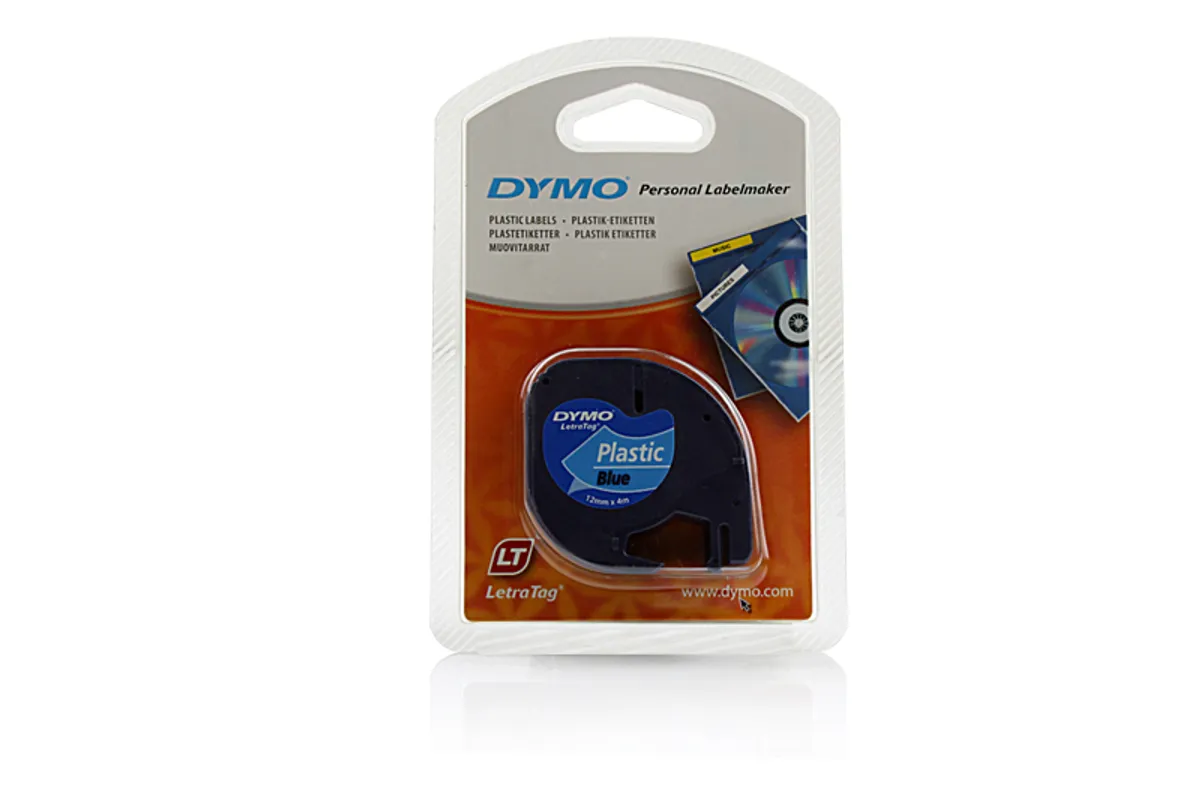 Dymo S0721700 / 91225 Etiketten schwarz auf blau (12mm x 4m)