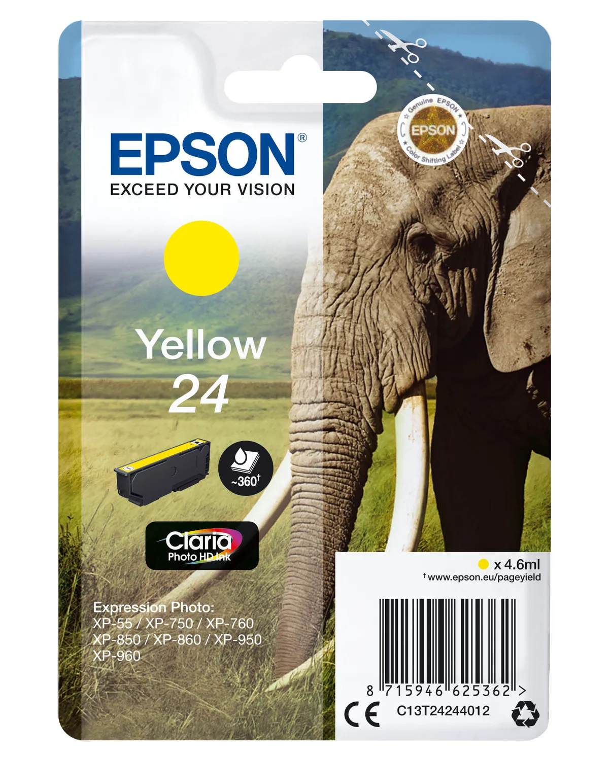 Epson 24 / T2424 / C13T24244012 / C13T24244022 Tinte gelb