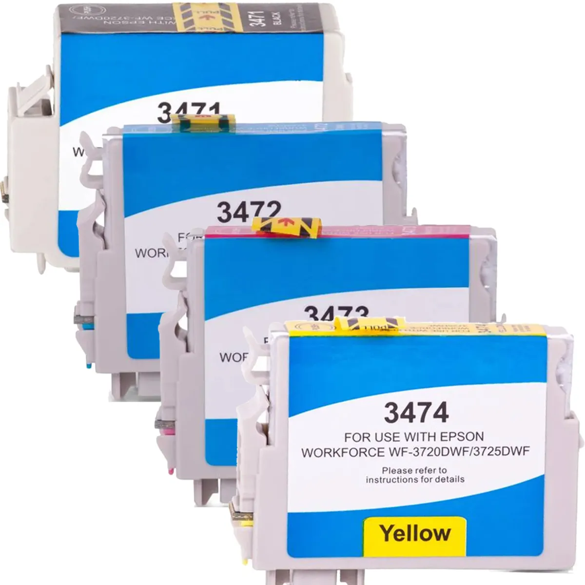 XL Tinten Sparset kompatibel zu Epson 34XL / T3476 / C13T347620 schwarz, cyan, magenta, gelb  (4 Stück)