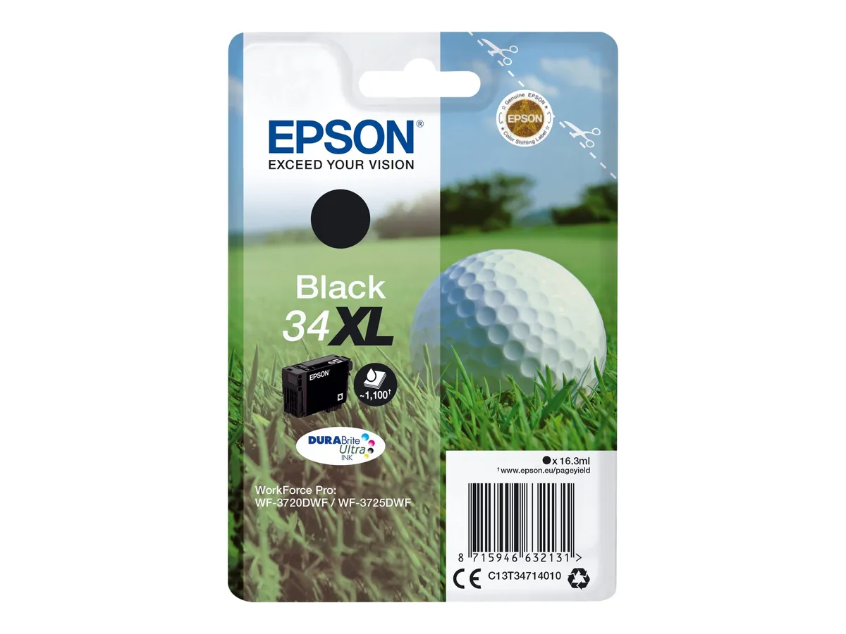 Epson 34XL / T3471 / C13T34714010 / C13T34714020 Tinte schwarz