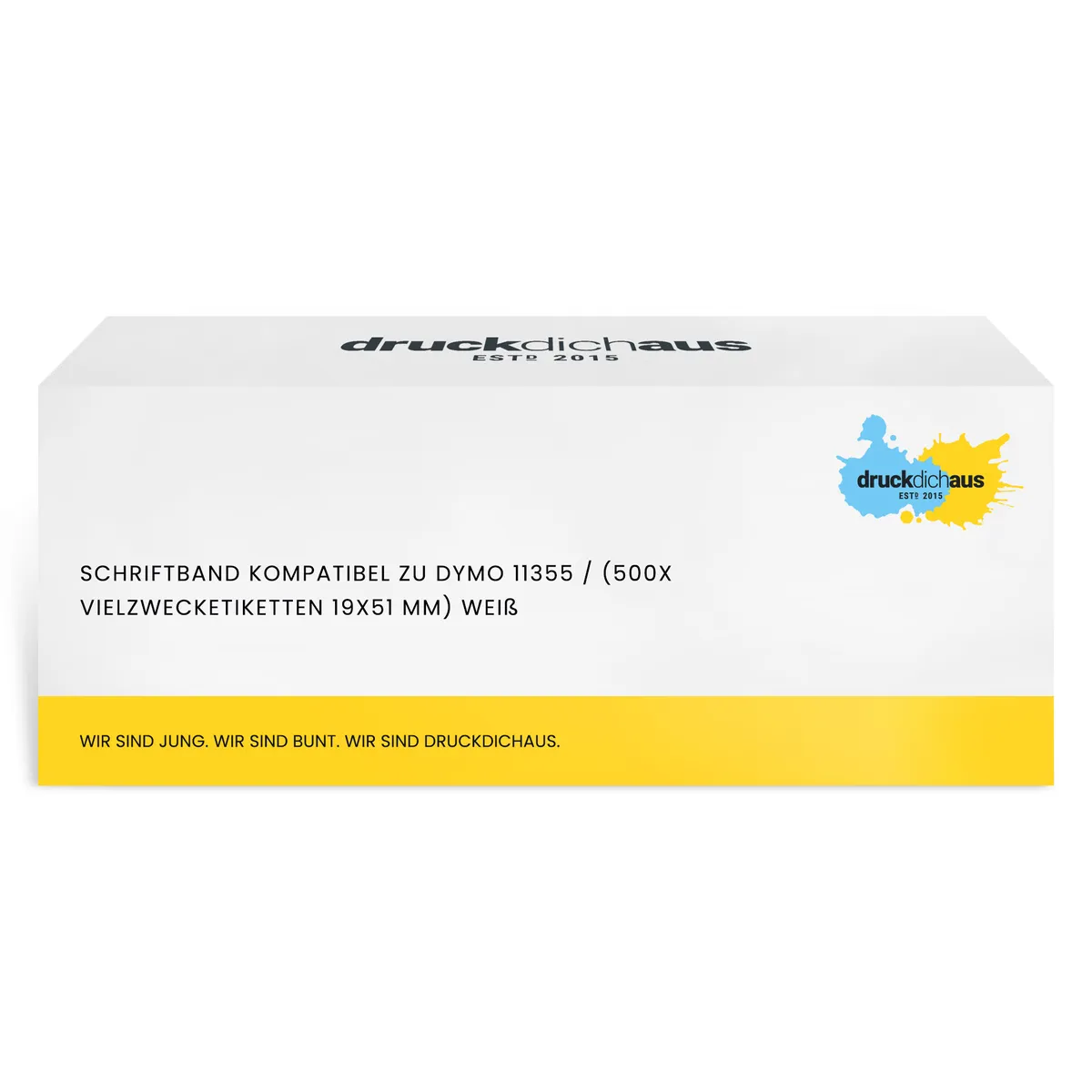 Schriftband kompatibel zu Dymo 11355 weiß (19 x 51mm, 500 Stück)