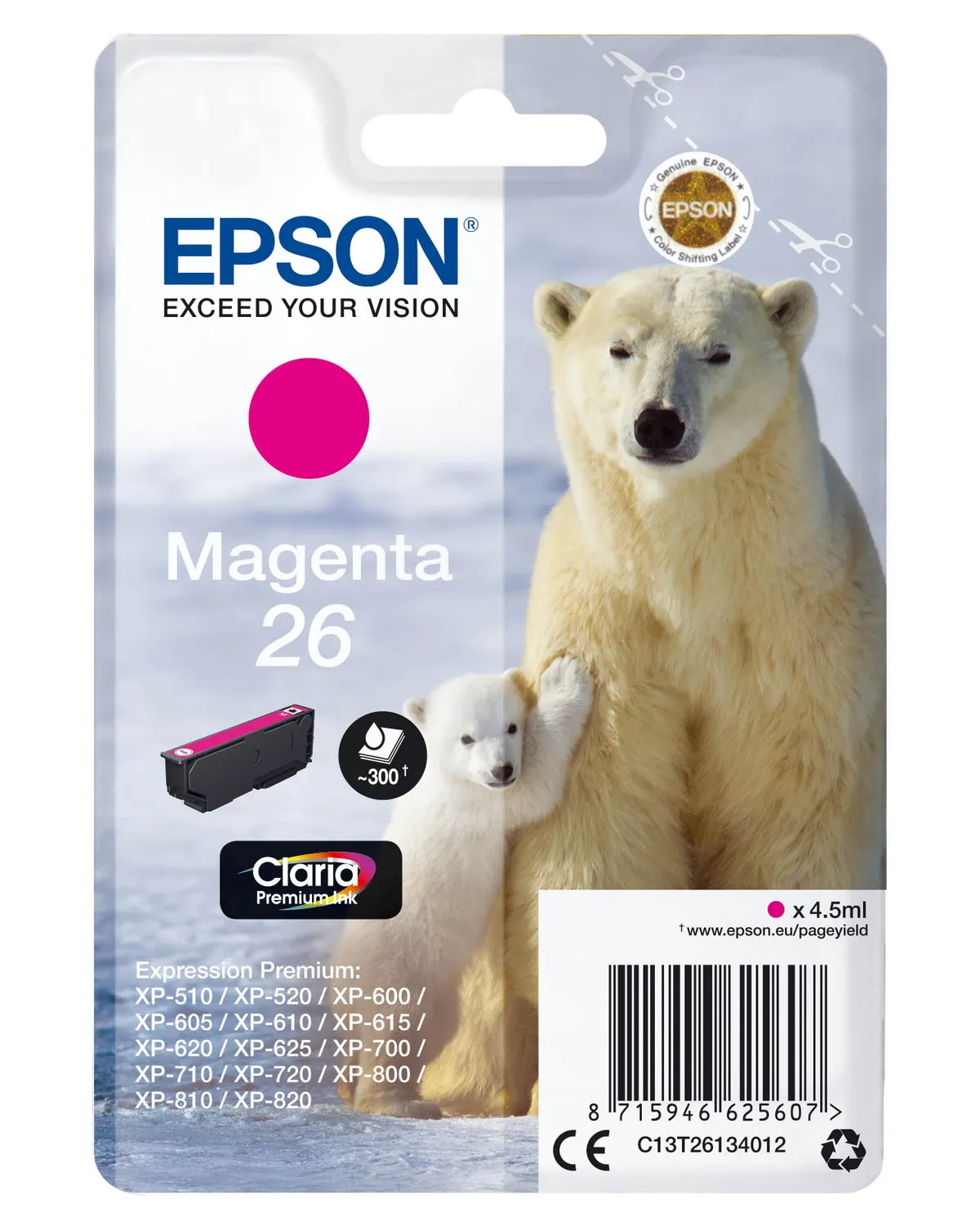 Epson 26 / T2613 / C13T26134012 / C13T26134022 Tinte magenta