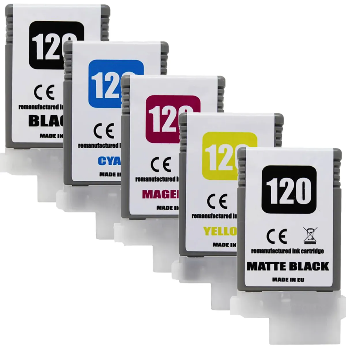 Tinten Sparset kompatibel zu Canon PFI-120 schwarz, cyan, magenta, gelb, matt schwarz  (5 Stück)