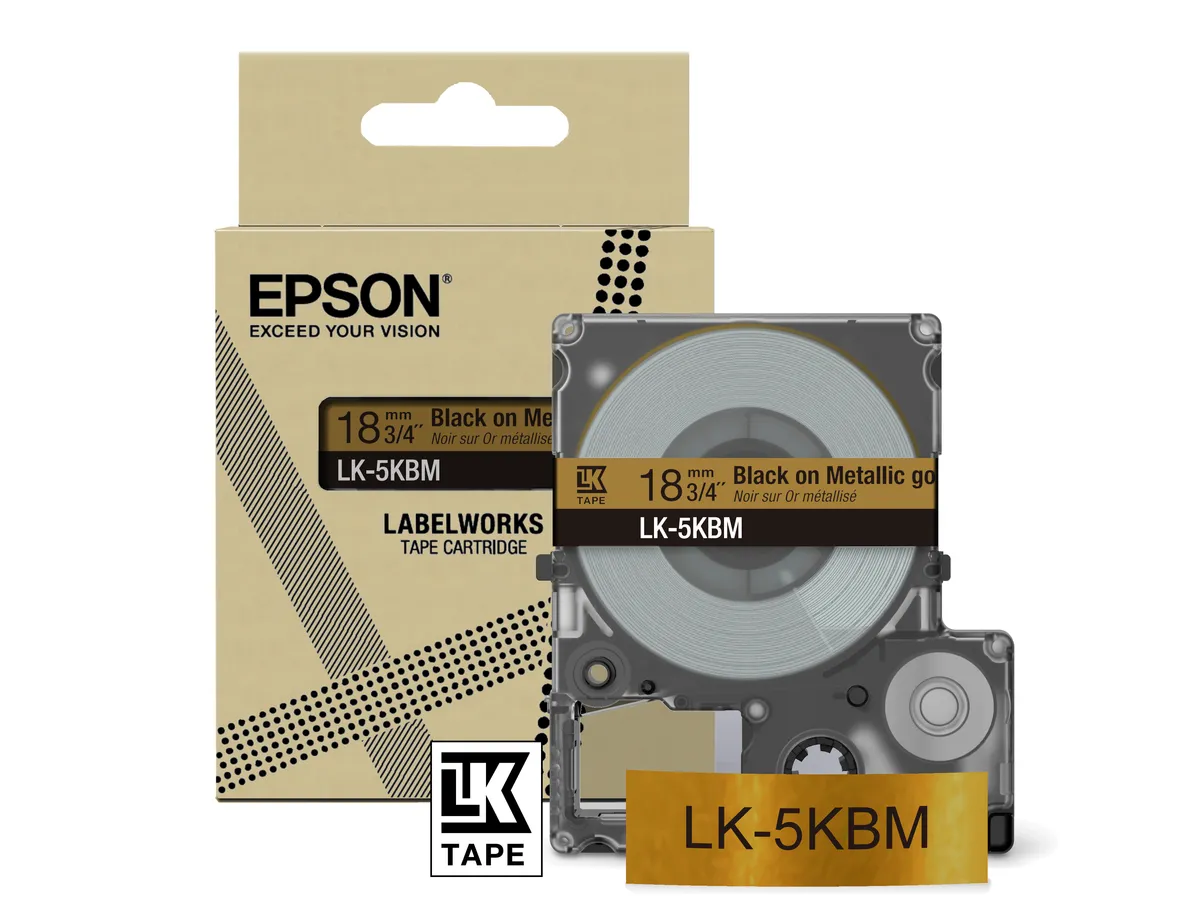 Epson LK-5KBM / C53S672093 Schriftband schwarz auf metallic gold (18mm x 8m)