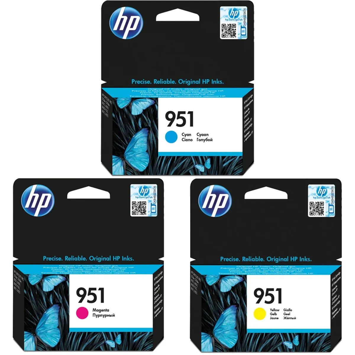 HP 951 / CN050AE / CN051AE / CN052AE Tinten Sparset cyan, magenta, gelb (3 Stück)