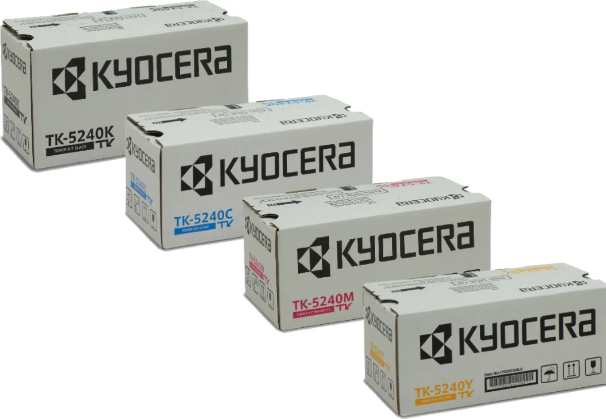 Kyocera TK-5240 / 1T02R70NL0 / 1T02R7CNL0 / 1T02R7BNL0 / 1T02R7ANL0 Toner Sparset schwarz, cyan, magenta, gelb (4 Stück)