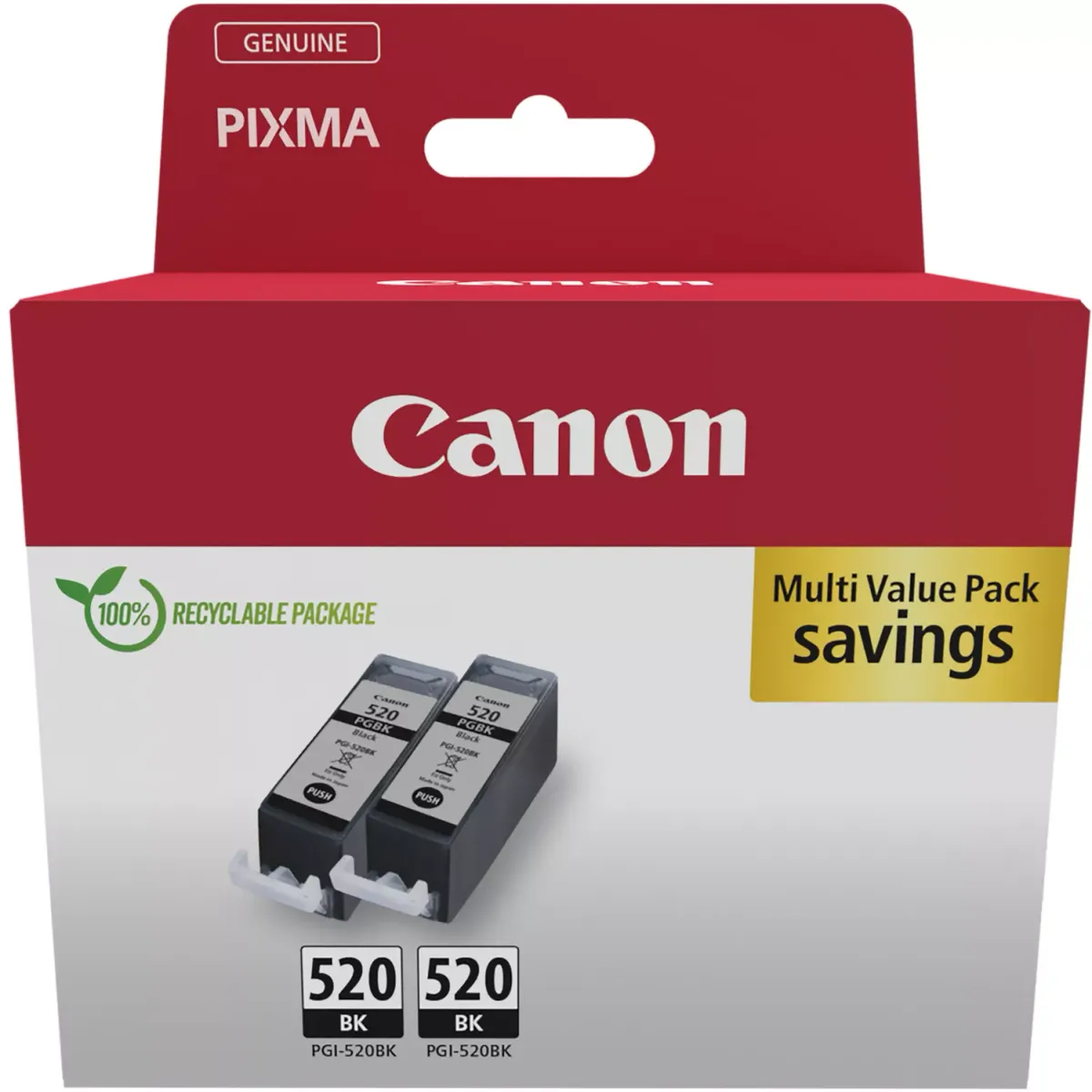 Canon PGI-520PGBK / 2932B019 Tinten Doppelpack schwarz (2 Stück)