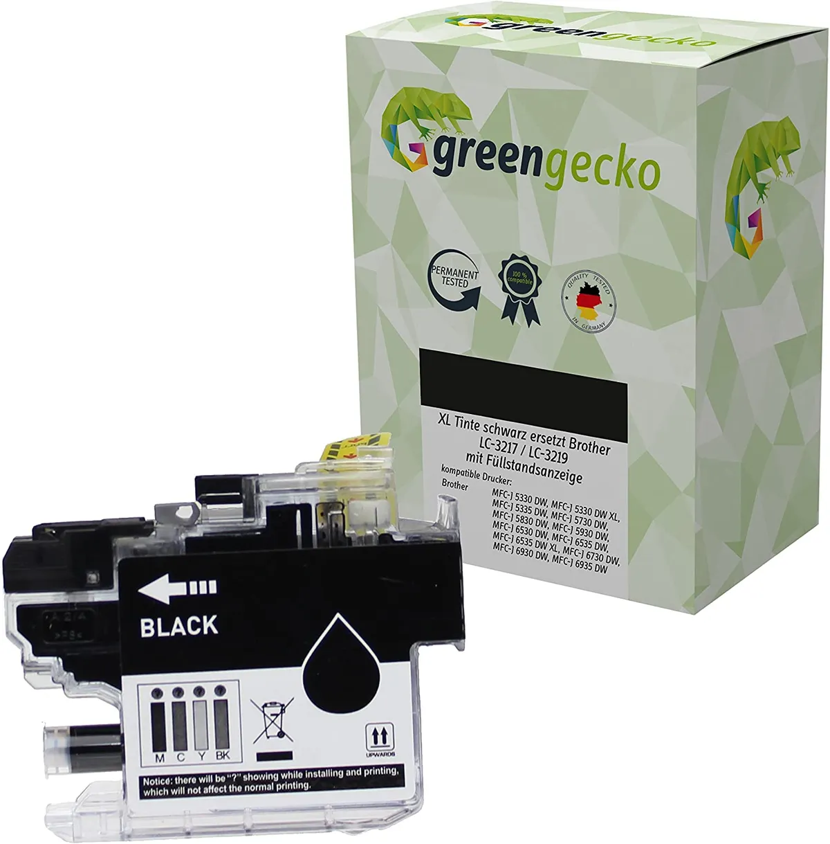XL green gecko Tinte kompatibel zu Brother LC-3217 / LC-3219 schwarz