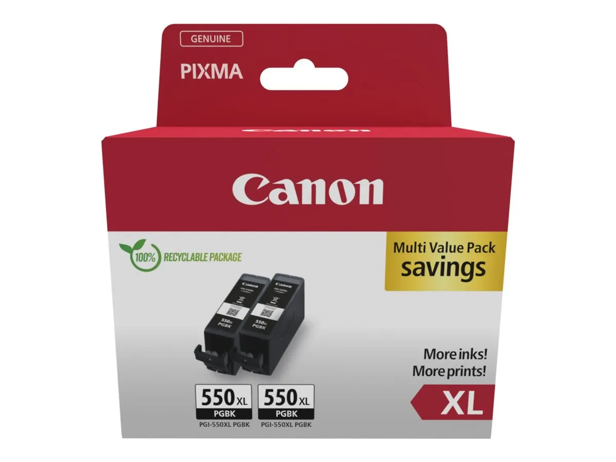 Canon PGI-550PGBKXL / 6431B010 Tinten Doppelpack schwarz (2 Stück)