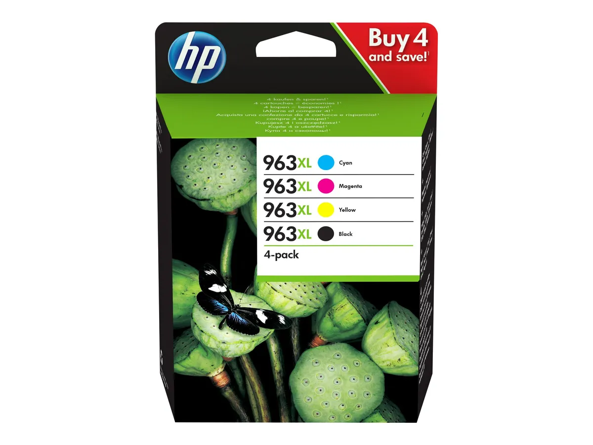 HP 963XL / 3YP35AE Tinten Sparset schwarz, cyan, magenta, gelb (4 Stück)