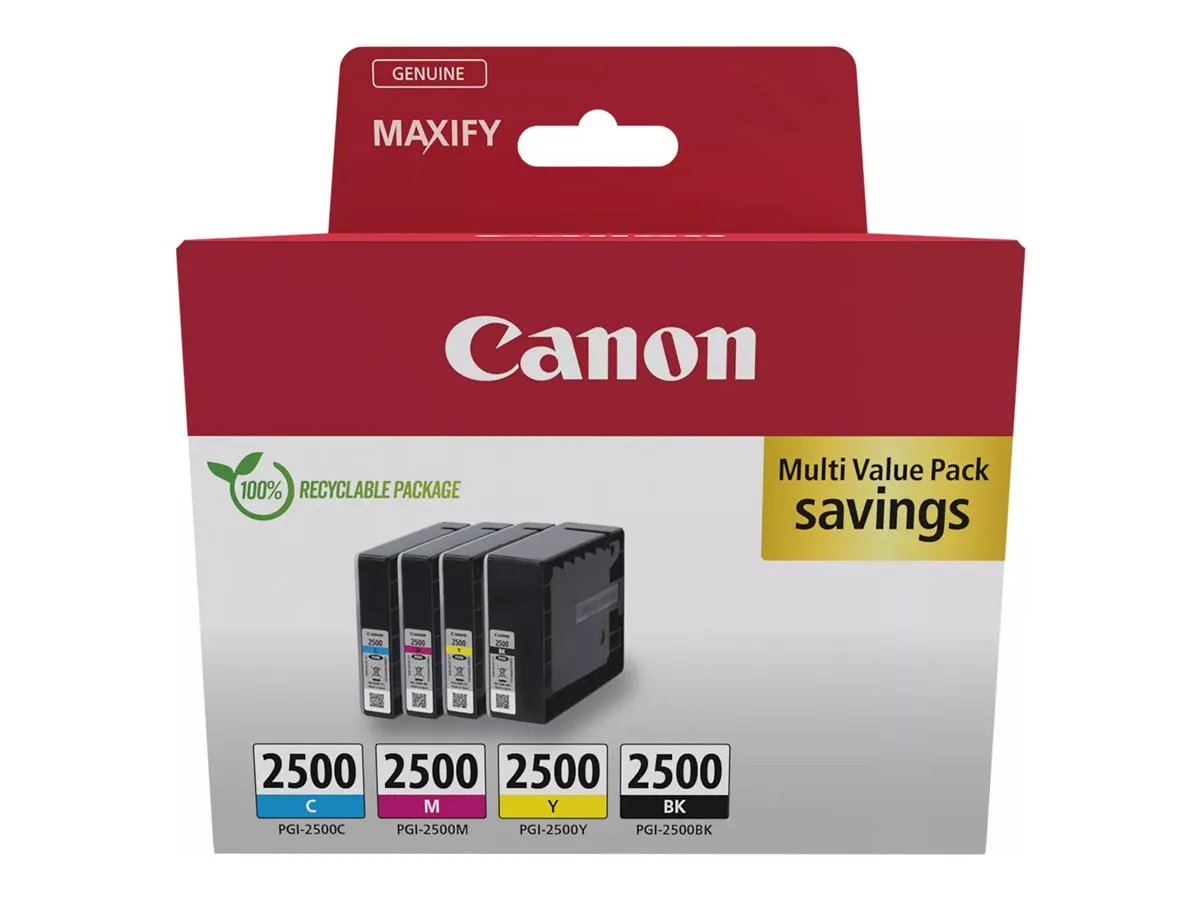 Canon PGI-2500 / 9290B006 Tinten Sparset schwarz, cyan, magenta, gelb (4 Stück)