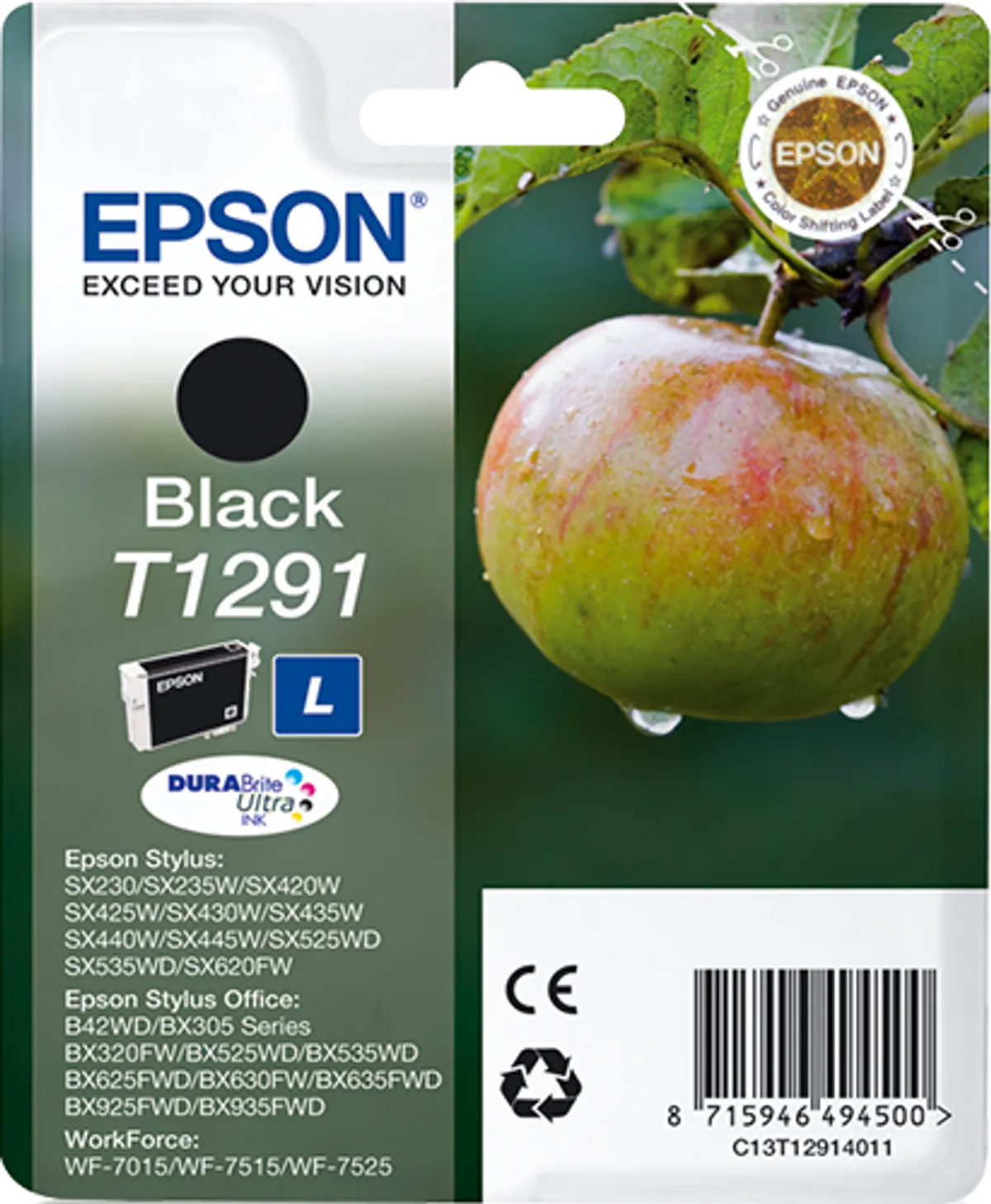 Epson T1291 / C13T12914012 / C13T12914022 Tinte schwarz