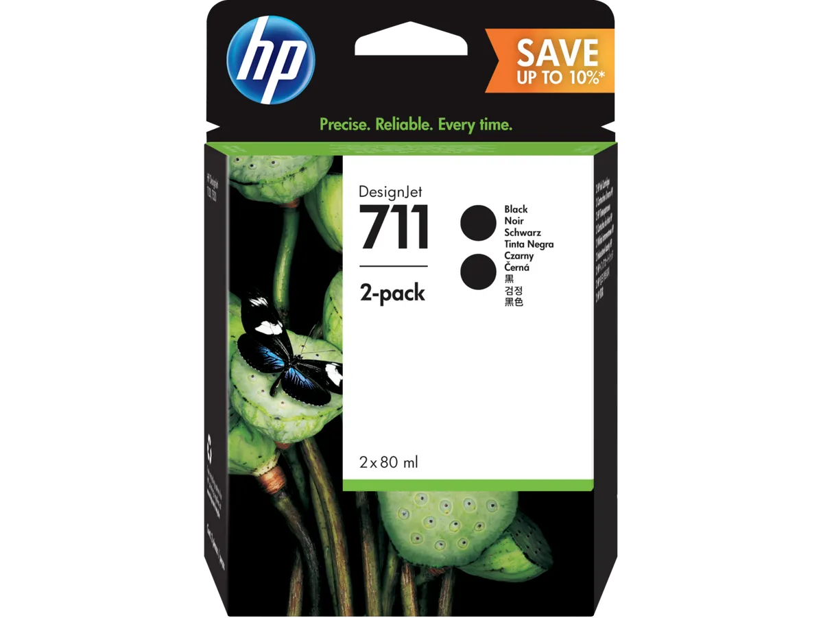 HP 711 / P2V31A Tinten Doppelpack schwarz (2 Stück)