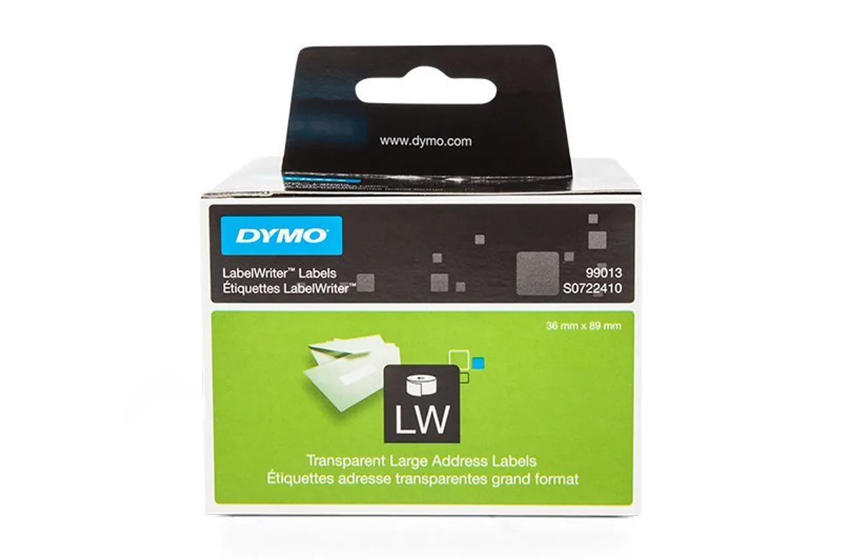 Dymo S0722410 / 99013 Etiketten transparent (36 x 89mm, 260 Stück)