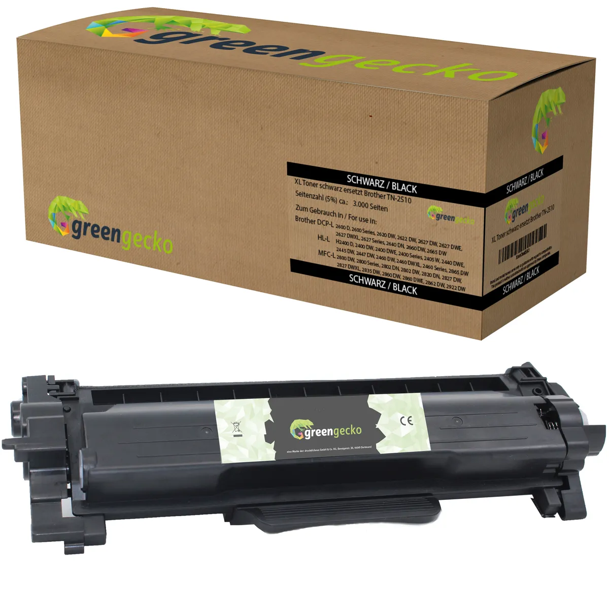 XL green gecko Toner kompatibel zu Brother TN-2510XL schwarz
