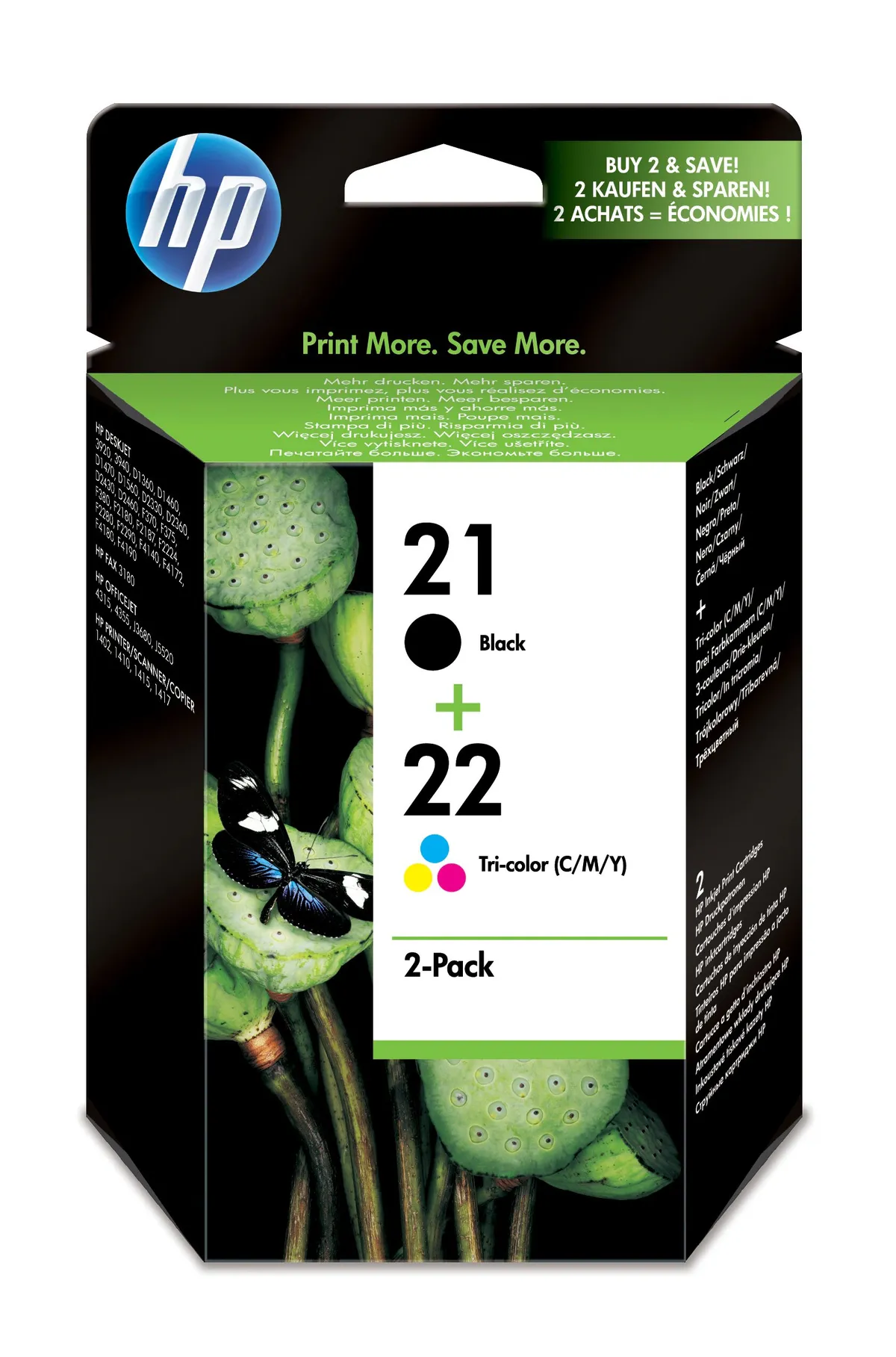 HP 21/22 / SD367AE Tinten Doppelpack schwarz, color (2 Stück)