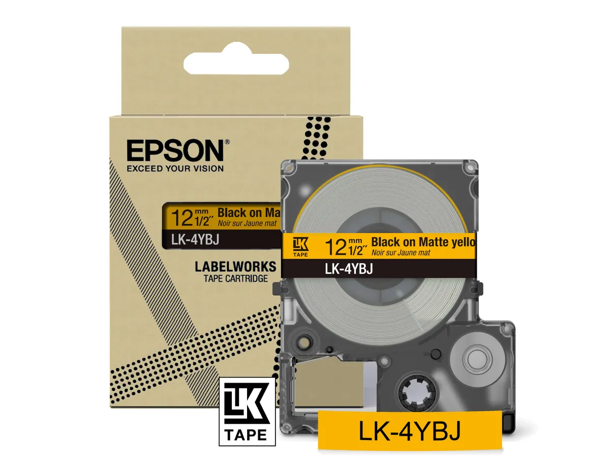 Epson LK-4YBJ / C53S672074 Schriftband schwarz auf matt gelb (12mm x 8m)