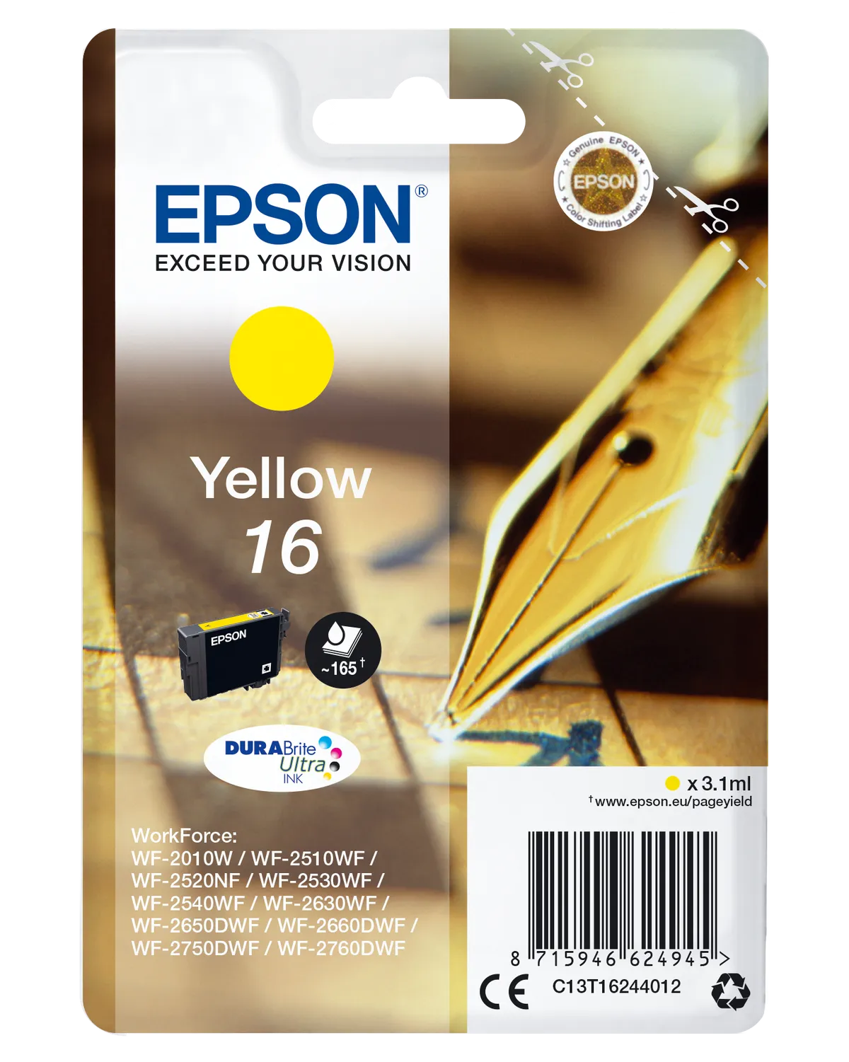 Epson 16 / T1624 / C13T16244012 / C13T16244022 Tinte gelb