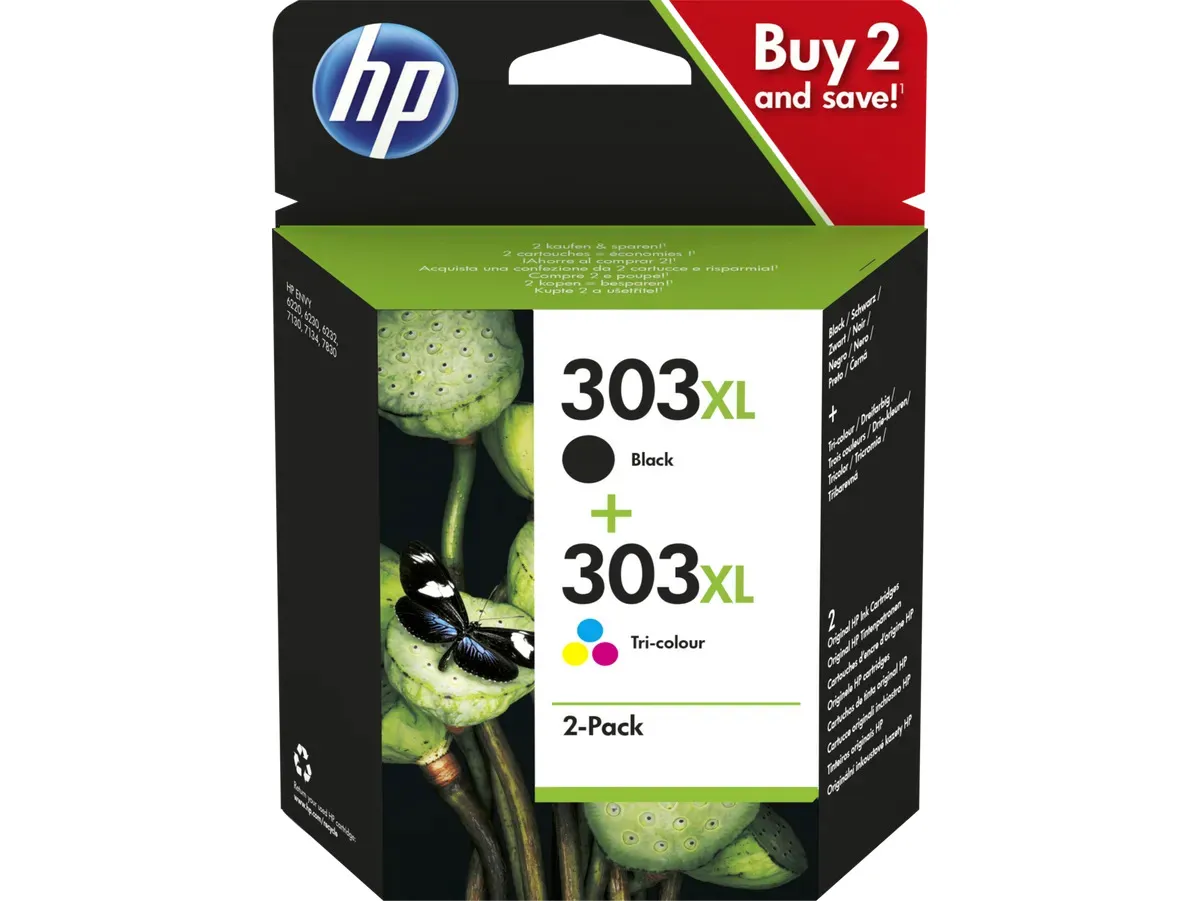 HP 303XL / 3YN10AE Tinten Doppelpack schwarz, color (2 Stück)