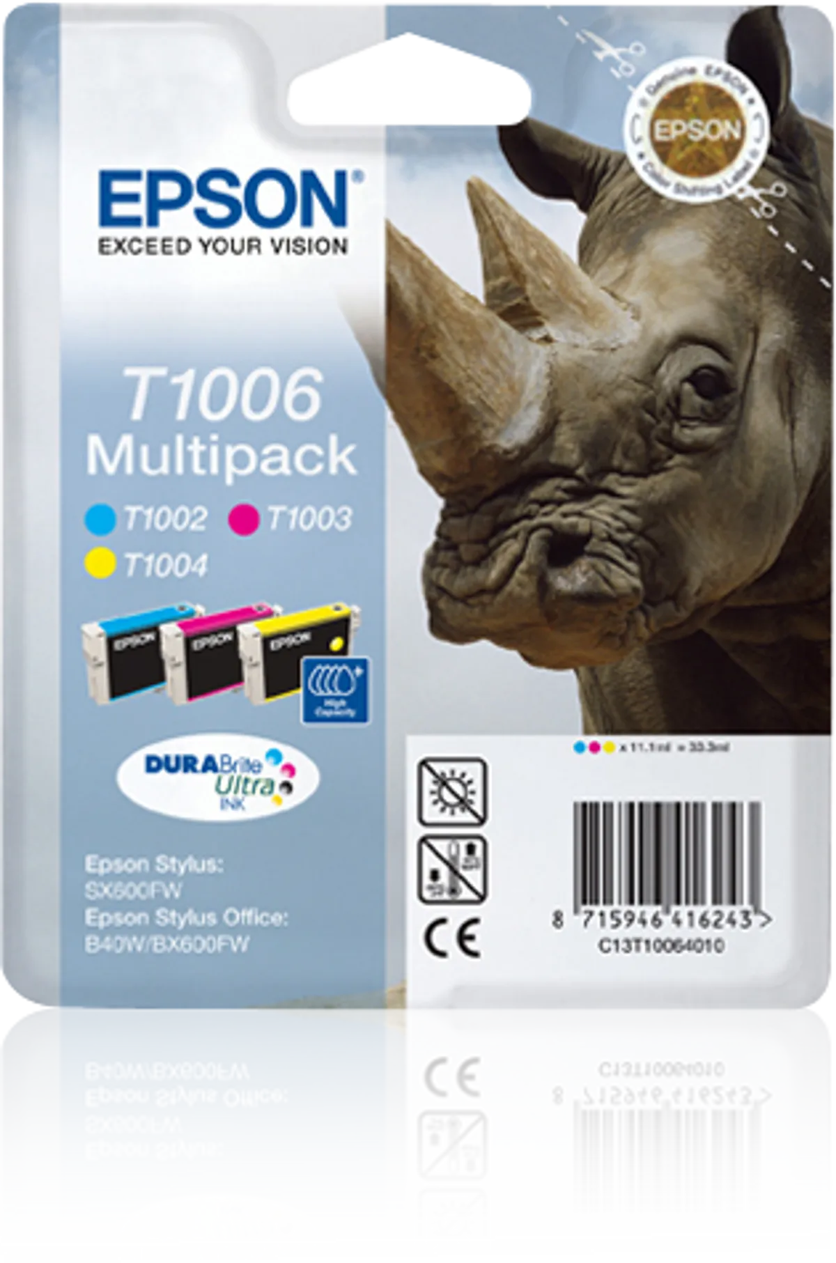 Epson T1006 / C13T10064010 / C13T10064020 Tinten Sparset cyan, magenta, gelb (3 Stück)