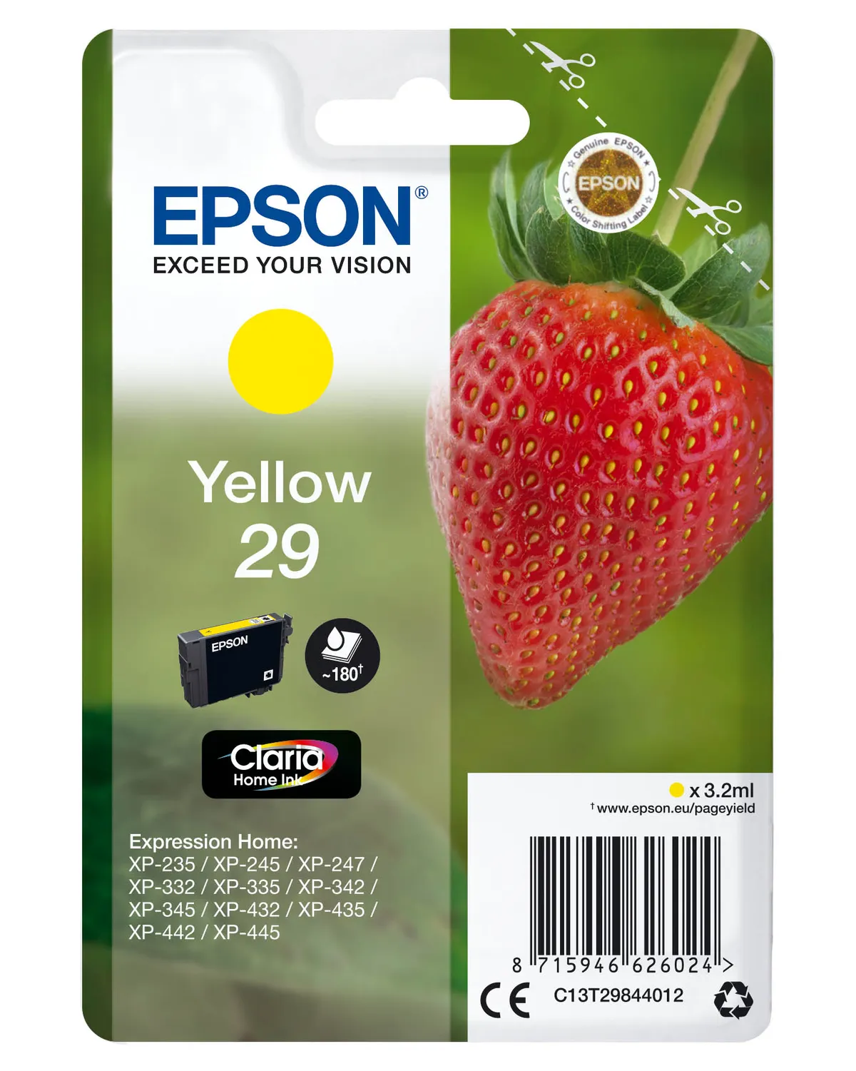 Epson 29 / T2984 / C13T29844012 / C13T29844022 Tinte gelb