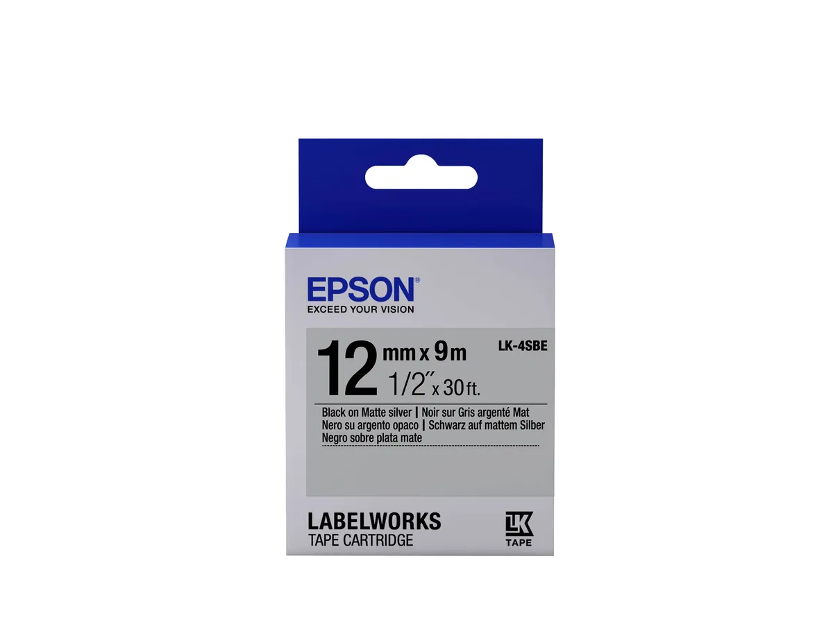 Epson LK-4SBE / C53S654017 Etiketten schwarz, silber