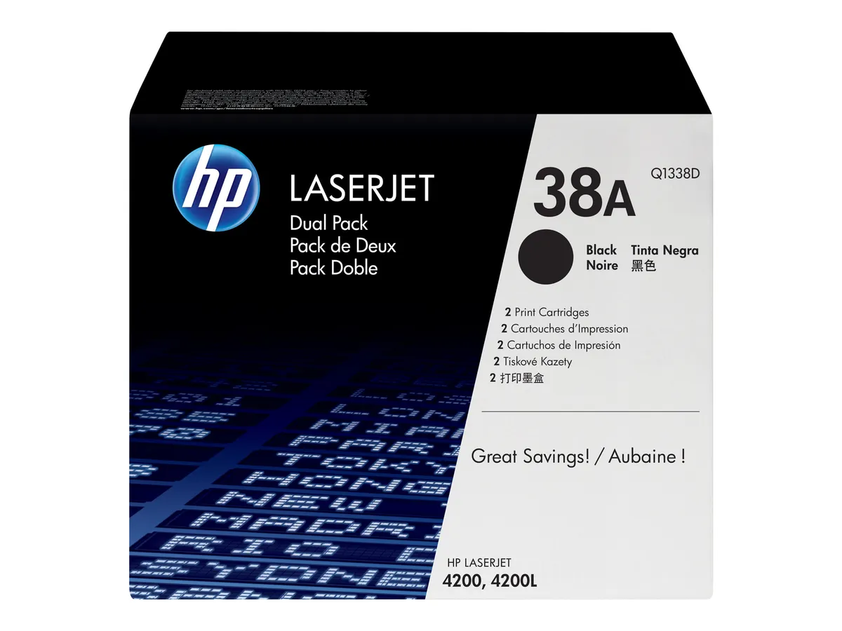 HP 38A / Q1338D Toner Doppelpack schwarz (2 Stück)