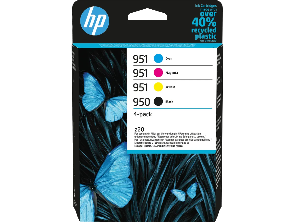 HP 950/951 / 6ZC65AE Tinten Sparset schwarz, cyan, magenta, gelb (4 Stück)