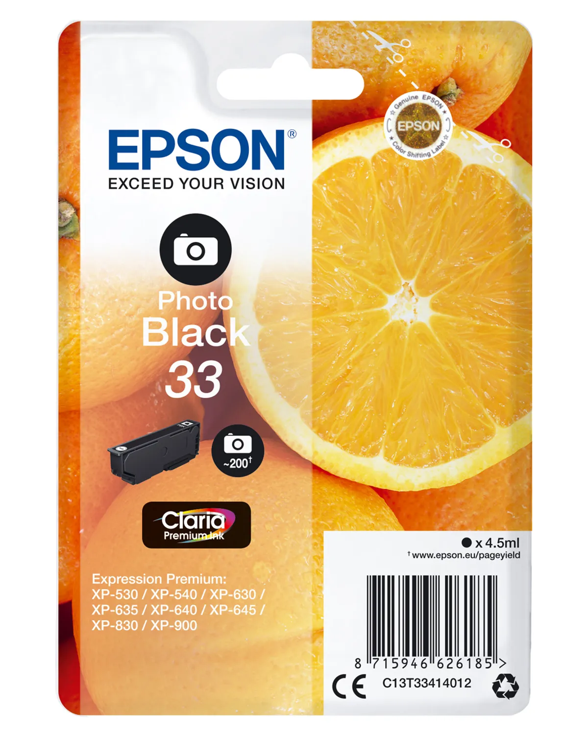 Epson 33 / T3341 / C13T33414012 / C13T33414022 Tinte photo schwarz