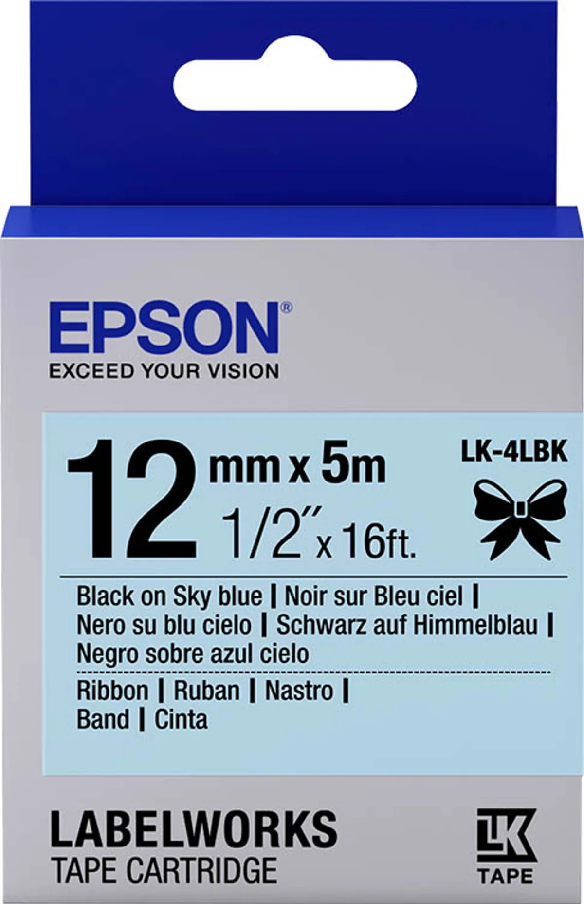 Epson LK-4LBK / C53S654032 Etiketten schwarz auf photo blau