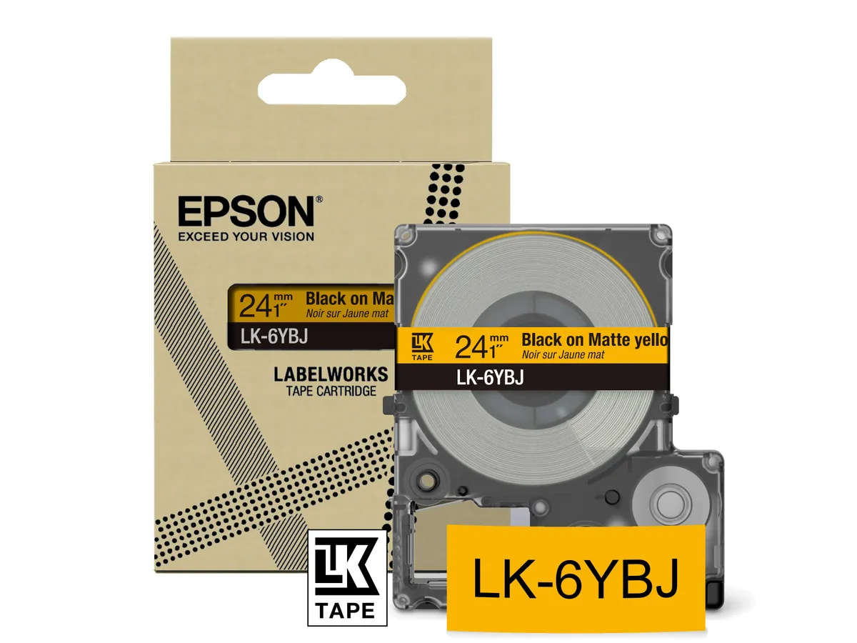 Epson LK-6YBJ / C53S672076 Schriftband schwarz auf matt gelb (24mm x 8m)