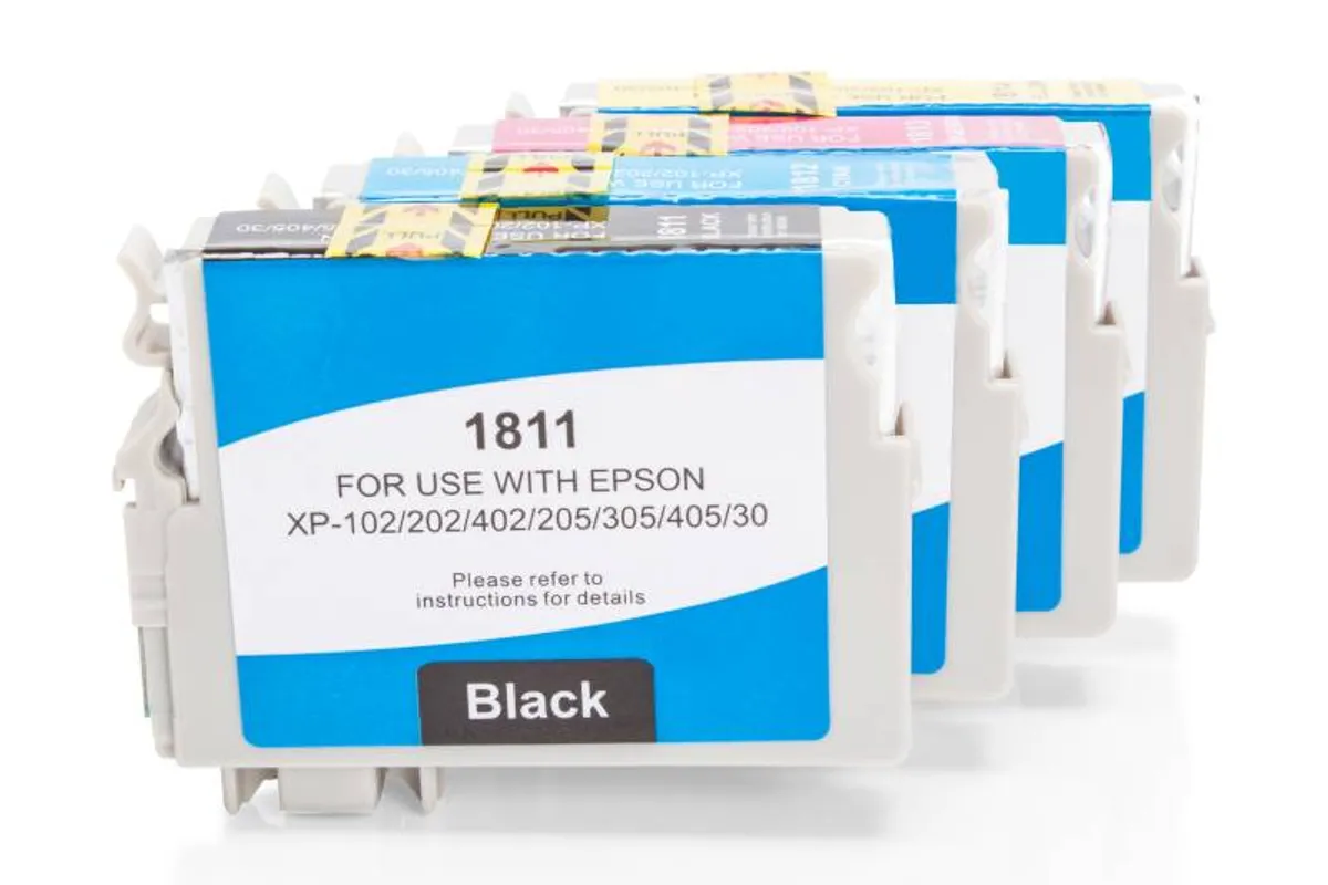 Tinten Sparset kompatibel zu Epson 18XL / T1816 / C13T18164010 schwarz, cyan, magenta, gelb  (4 Stück)
