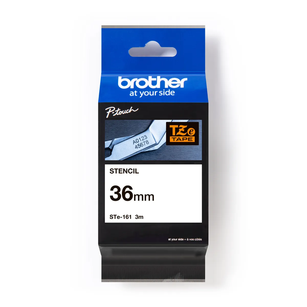 Brother STE-161 Schablonenband weiß auf transparent (36mm x 3m)