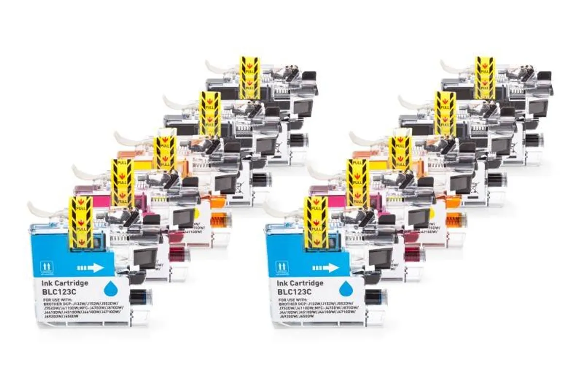 XL Tinten Sparset kompatibel zu Brother LC-121 / LC-123 schwarz, cyan, magenta, gelb  (10 Stück)