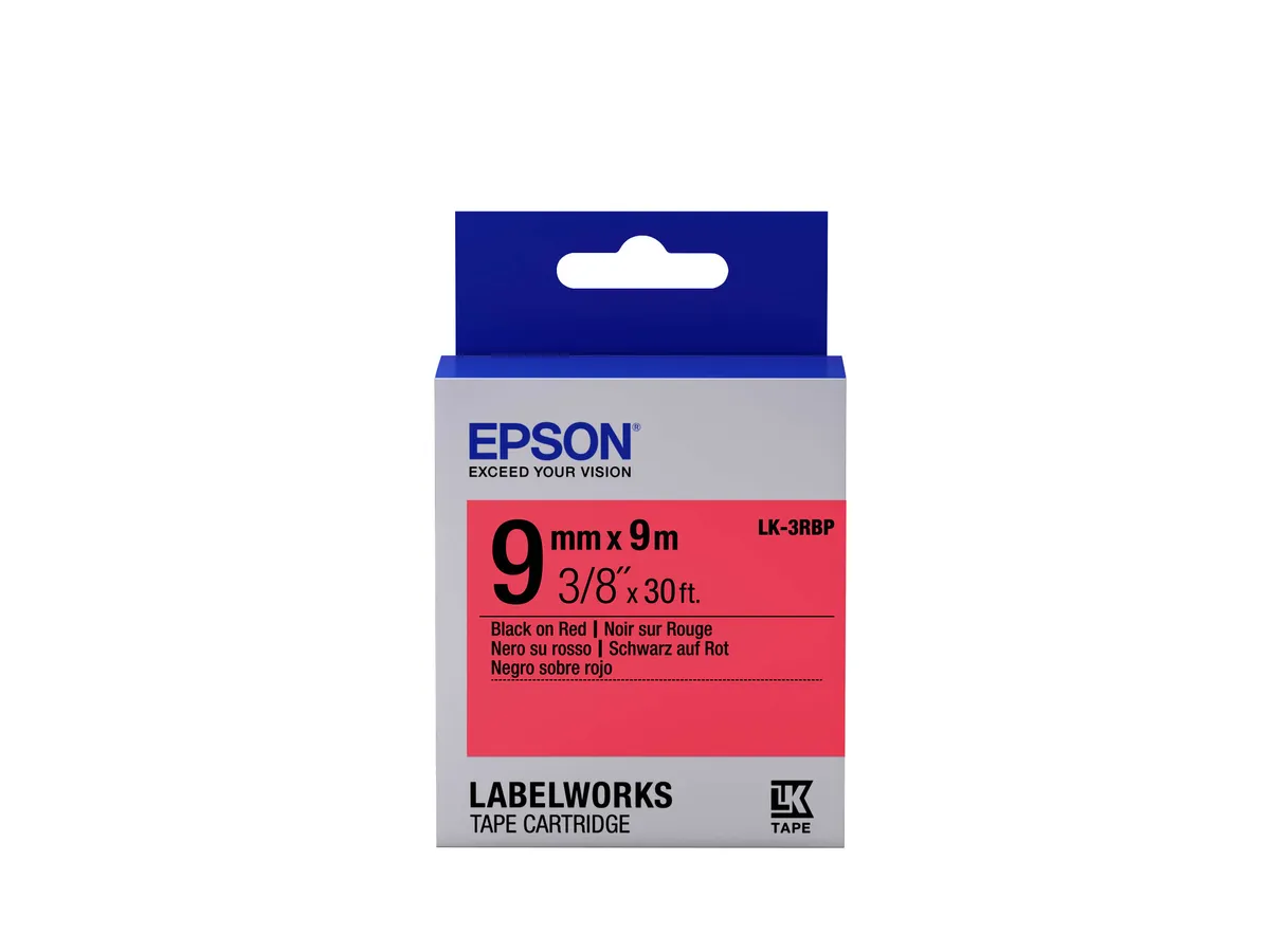 Epson LK-3RBP / C53S653001 Etiketten schwarz, rot
