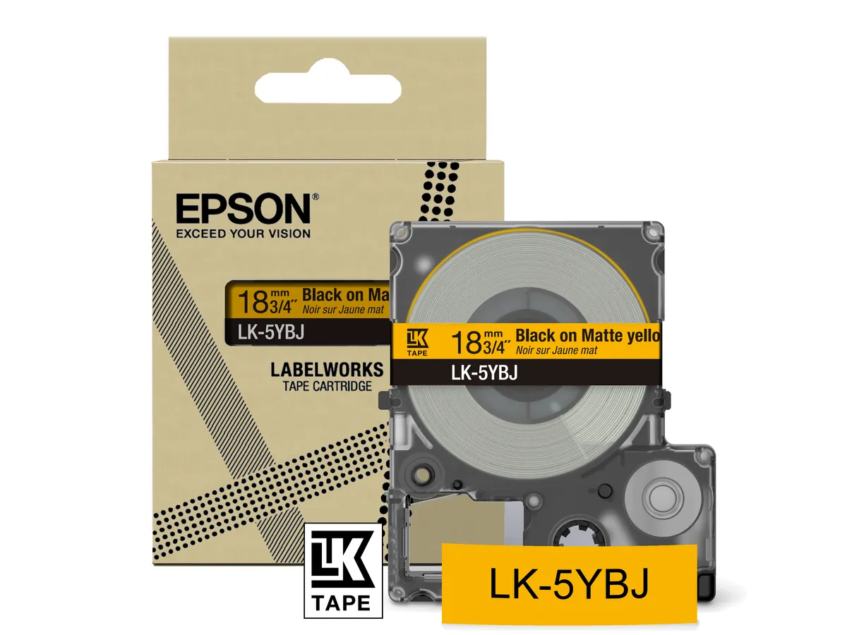 Epson LK-5YBJ / C53S672075 Schriftband schwarz auf matt gelb (18mm x 8m)