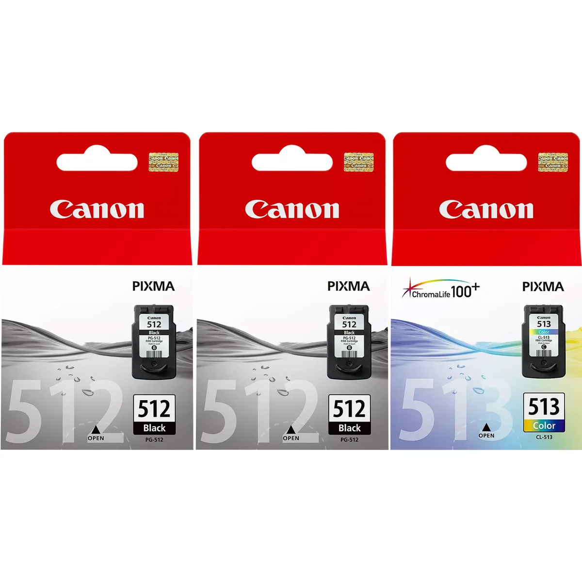 Canon PG-512 & CL-513 Tinten Sparset schwarz, color (3 Stück)